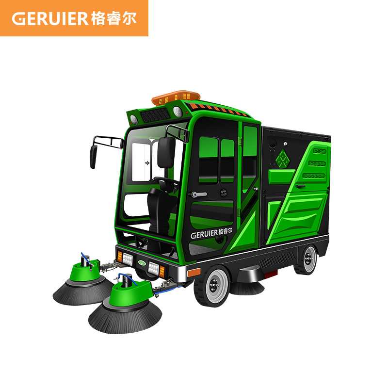 格睿爾（GERUIER）駕駛式掃地車市政環(huán)衛(wèi)掛240升垃圾桶掃地機(jī)道路多功能電動清掃車含霧炮高壓水槍 GS2300（掛桶式）